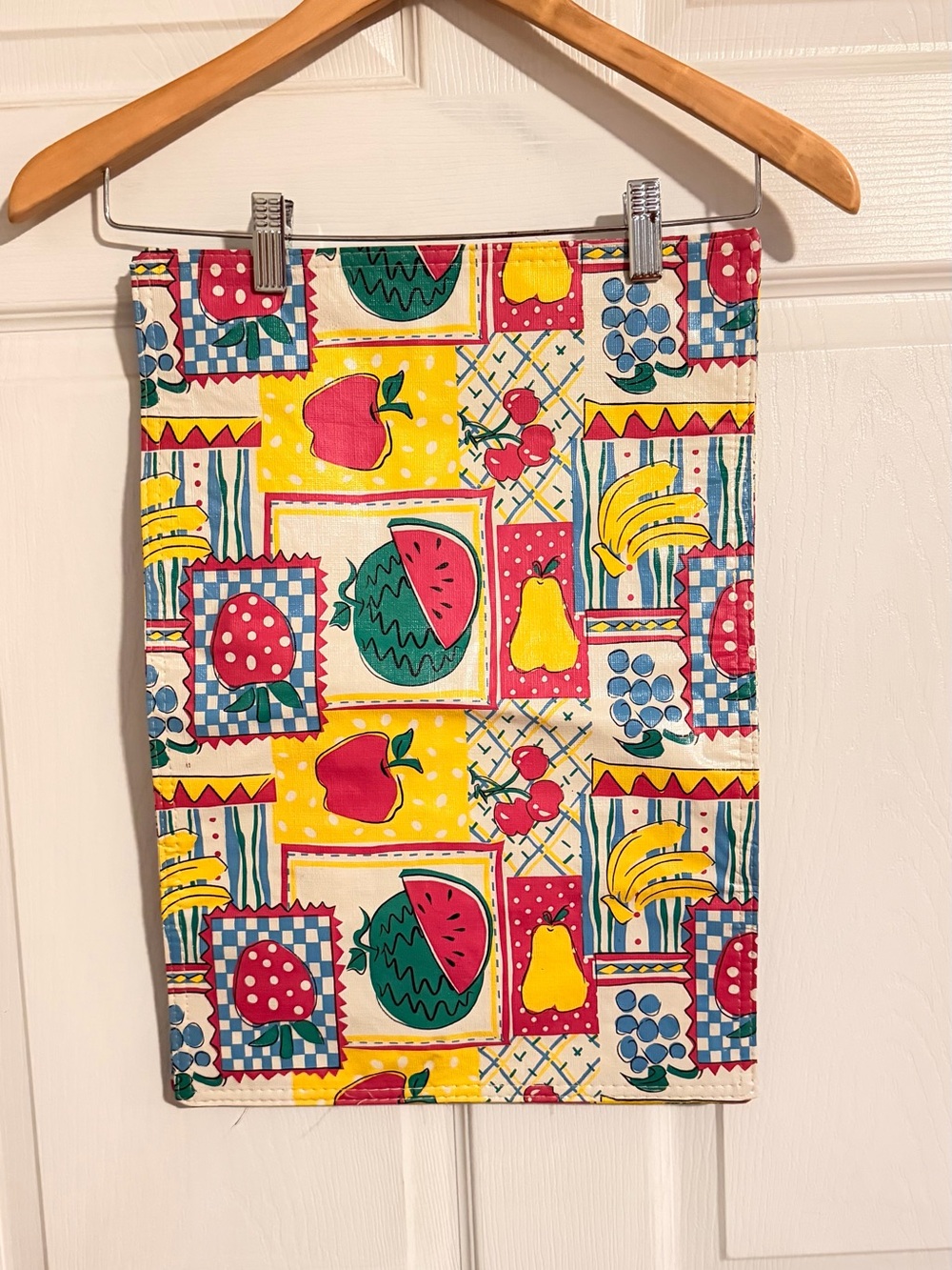Unbranded Yellow Fruit-Print Cotton Skirt